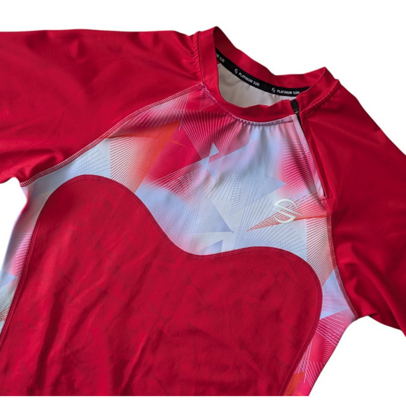 Platinum Sun Long Sleeve Rash Guard for Women Size Large UPF 50+ Active Red Blue - Picture 5 of 12